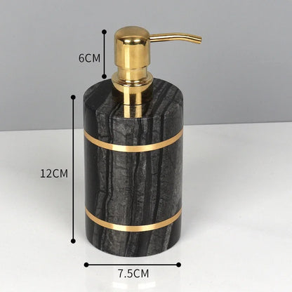 Bathroom Accessories Marble Black Gold Noble Essence