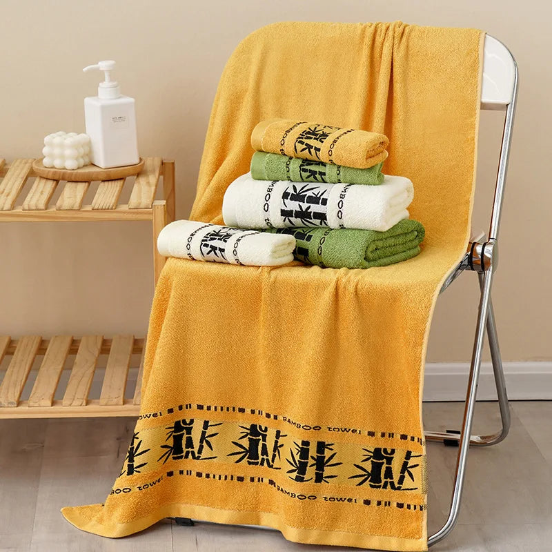 Bath Towels Bamboo Fiber Jacquard Elegance Set