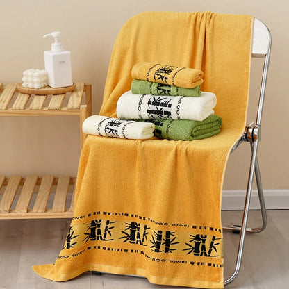 Bath Towels Bamboo Fiber Jacquard Elegance Set