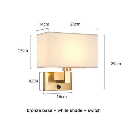 Wall Lamp Minimalist Fabric Shade Modern Refuge