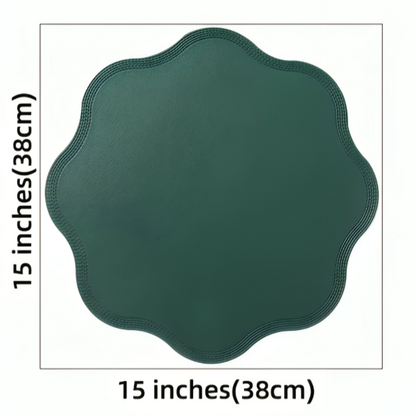 Timeless Floral Faux Leather Dining Placemats - Luxury Table Set