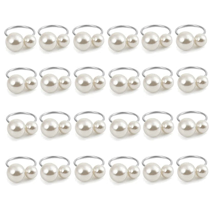 Éclat Gold Pearl Napkin Ring Collection – Elegant Table Decor