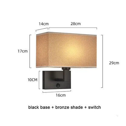 Wall Lamp Minimalist Fabric Shade Modern Refuge