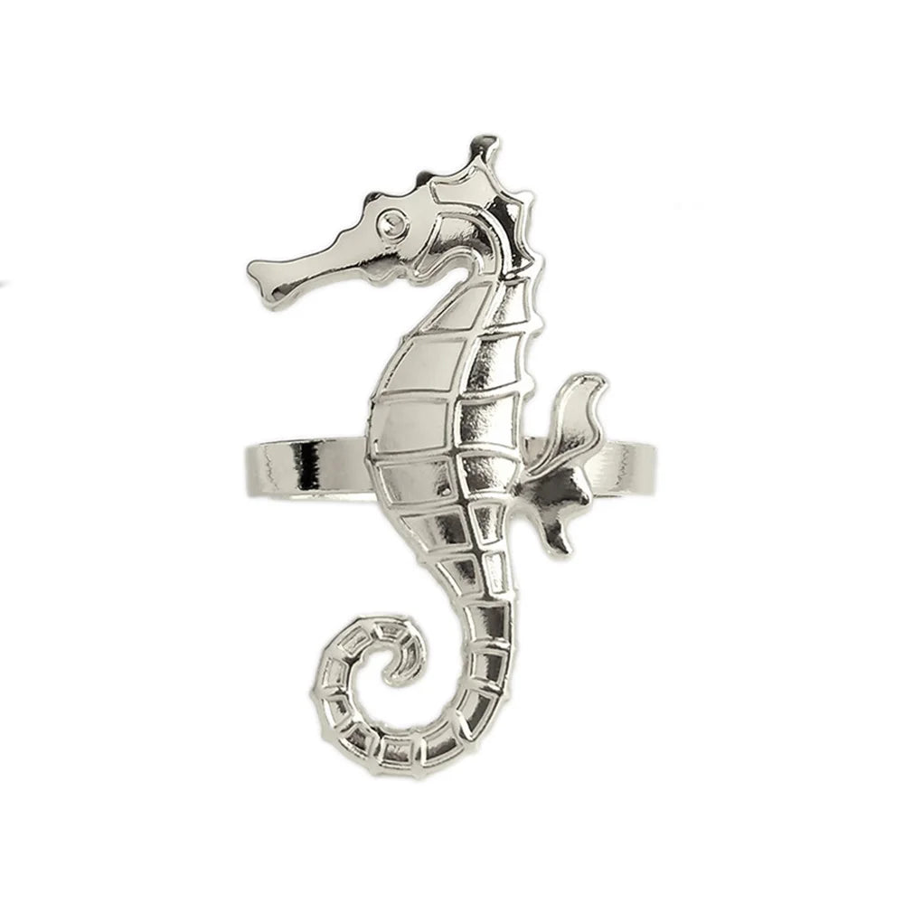 Nautica Ensemble – Silver Marine Life Napkin Rings - 6 pcs