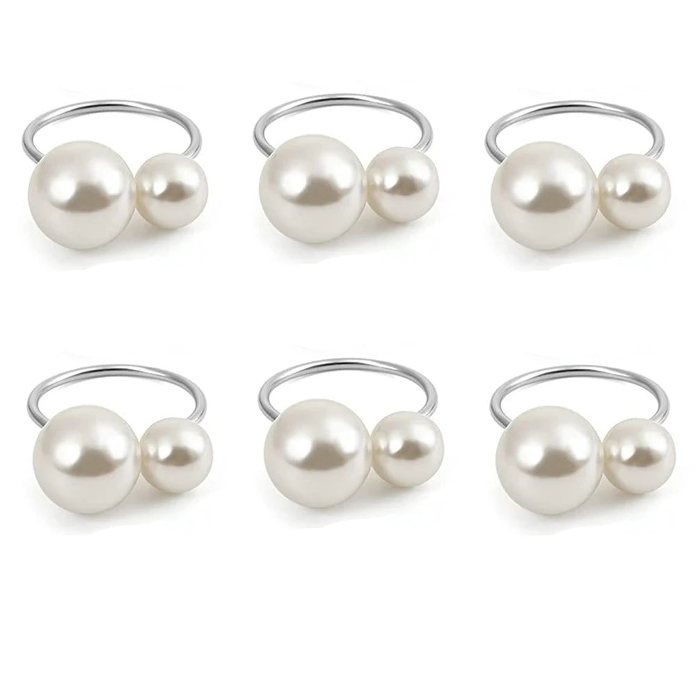 Éclat Gold Pearl Napkin Ring Collection – Elegant Table Decor