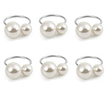 Éclat Gold Pearl Napkin Ring Collection – Elegant Table Decor