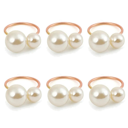 Éclat Gold Pearl Napkin Ring Collection – Elegant Table Decor