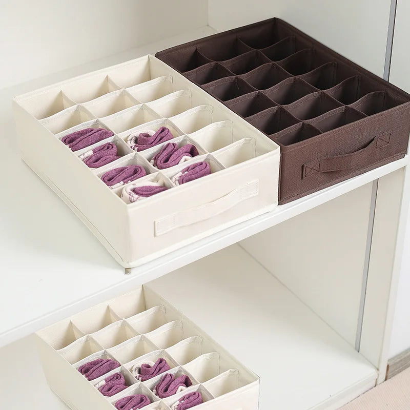 Bedroom Organizer Ivory Multi-Grid Storage Box