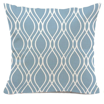 Pillow Cover Blue Linen Elegance