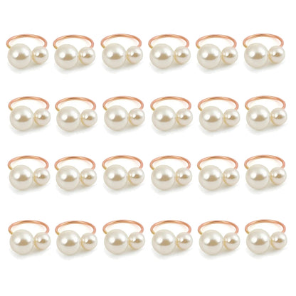 Éclat Gold Pearl Napkin Ring Collection – Elegant Table Decor