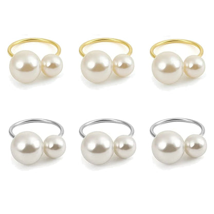 Éclat Gold Pearl Napkin Ring Collection – Elegant Table Decor