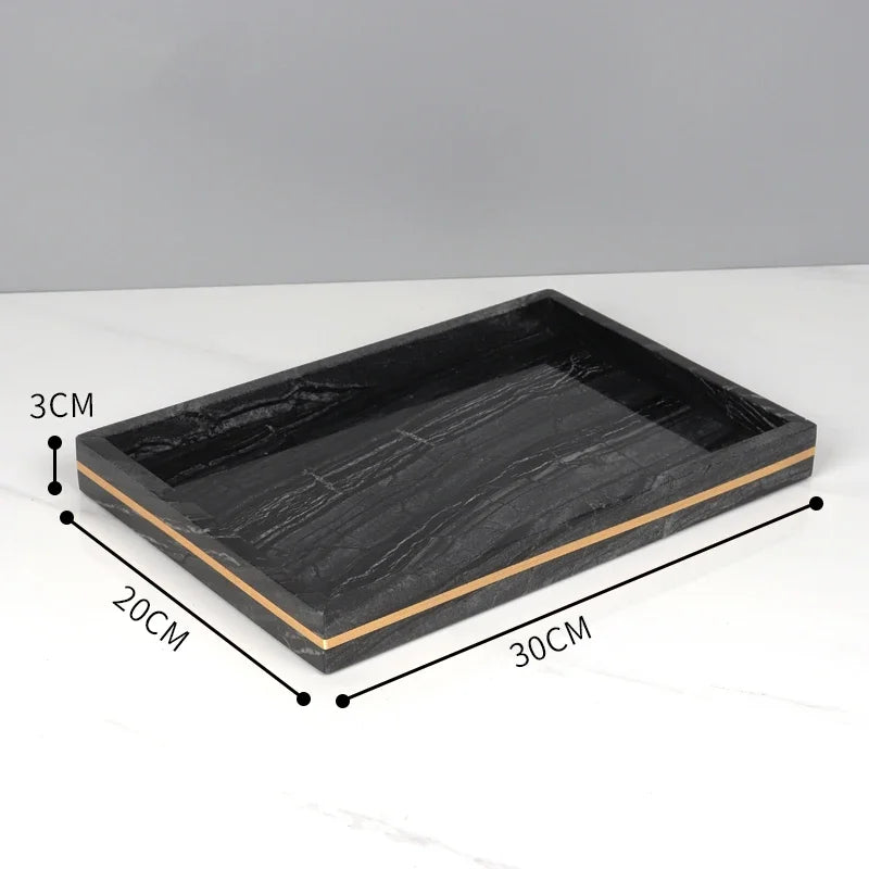 Bathroom Accessories Marble Black Gold Noble Essence