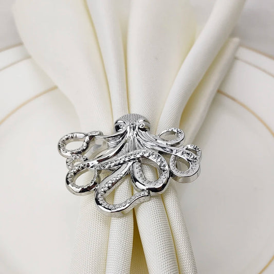 Nautica Ensemble – Silver Marine Life Napkin Rings - 6 pcs