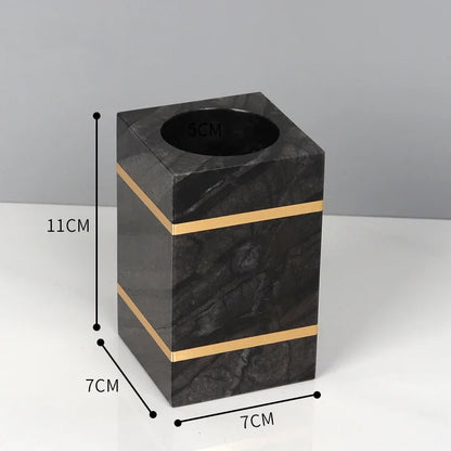 Bathroom Accessories Marble Black Gold Noble Essence