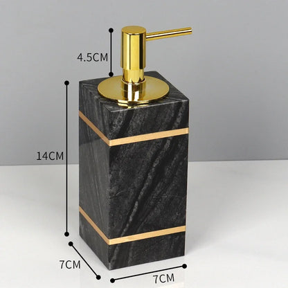 Bathroom Accessories Marble Black Gold Noble Essence