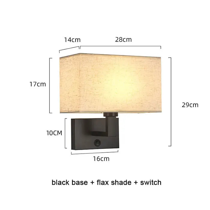 Wall Lamp Minimalist Fabric Shade Modern Refuge