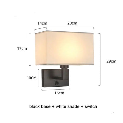 Wall Lamp Minimalist Fabric Shade Modern Refuge