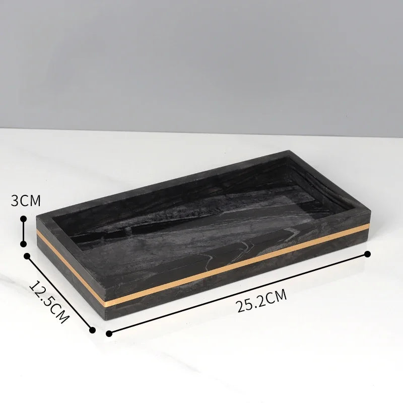 Bathroom Accessories Marble Black Gold Noble Essence
