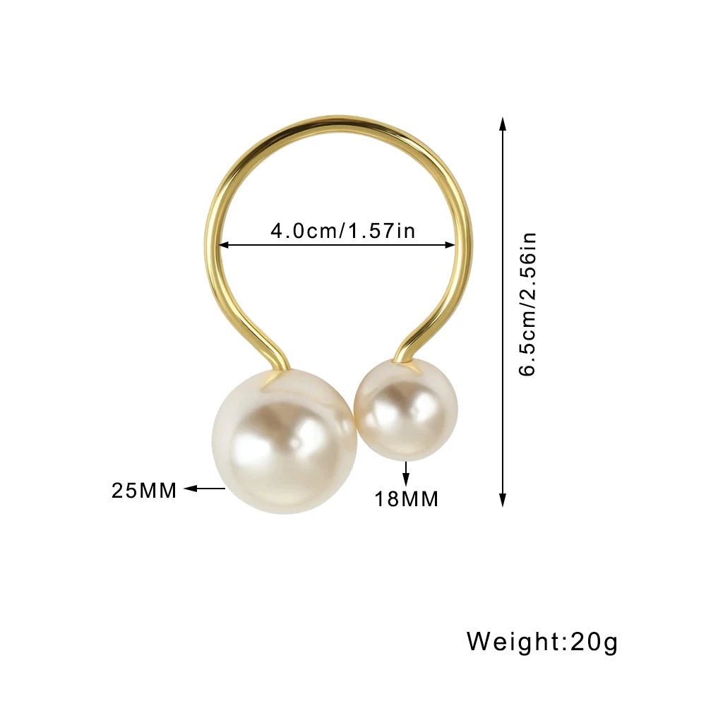 Éclat Gold Pearl Napkin Ring Collection – Elegant Table Decor