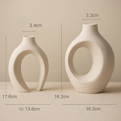 Vase Ceramic Nordic Hollow Modern Elegance